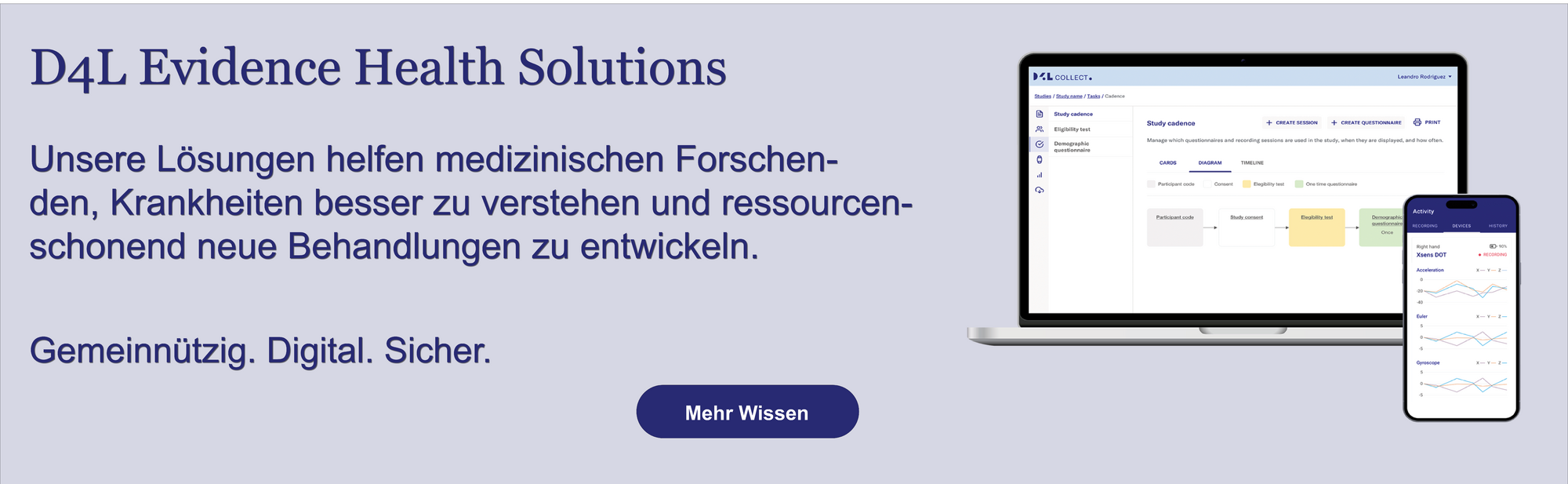 Unsere digitale Lösungen machen Gesundheitsdaten beforschbar und fördern evidenzbasierte Medizin.